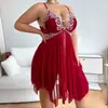 2026 Nuevo Vestido Camisola de Comercio Exterior Transfronterizo Lencería Sexy Talla Grande Camisón de Encaje Abierto con Botones Camisón Ligero
