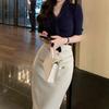 Traje Profesional de Secretaria 2026 Camisa con Cordones para Mujer Atuendo Completo Falda Versátil a la Moda Nuevo Conjunto de Dos Piezas