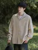 Camisa de trabajo multicolor para hombre, cuello camisero, corte holgado, manga larga, chaqueta casual para primavera y otoño, caqui, negro, verde, beige, versátil