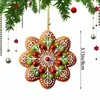 Árvore de Natal Plana Acrílica Nova Transfronteiriça Floco de Neve 2D Floco de Neve Decorações Penduradas Decorativas Pingente