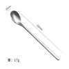 Colher de café com cabo longo de aço inoxidável 304, colher de sorvete, colher de mexer, colher para milk tea, colher de sobremesa, alto valor estético, uso doméstico, em estoque para atacado