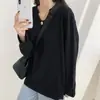 Camiseta de Manga Larga para Mujer con Cuello de Textura Waffle, Nuevo Estilo Coreano Otoño 2026, Camisa Base Holgada con Cuello en V