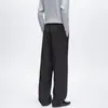 Calça Casual Listrada Estilo Old Money Estilo Hong Kong para Homens, Temporada de Primavera, Calça de Caimento Levemente Flare, Calça Reta Estilo BF Preguiçoso Solta