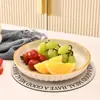 Prato de Frutas Doméstico com Aparência Elegante, Prato de Macarrão Ocidental para Sala de Estar de Grande Capacidade, Prato de Armazenamento de Sobremesas de Luxo Acessível na Cor Creme