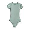 Mono ajustado de cuello redondo delgado de Spice Girls europeas y americanas Camisa de manga corta de primavera y verano Top ajustado elástico para mujer Camiseta básica de hilo