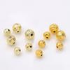 Chapado en cobre oro arena 14k doble fila flor cuentas redondas oro real 18K esmerilado cuentas huecas diy accesorios de cuentas hechos a mano
