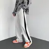 Pantalones Deportivos Casuales para Hombre Primavera y Otoño 2026, Pierna Recta, Largo Tres Cuartos, Corte Holgado, Marca de Moda, Bloque de Color, Estilo Hong Kong, Versión Coreana para Estudiantes, Pantalones de Moda