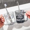 Vaso para enjuague bucal con diseño de glaciar, transparente, para cepillos de dientes, para pasta de dientes, multifuncional, ligero, de lujo, para el hogar, corrugado
