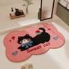 Alfombra de Piso para Baño de Dibujos Animados Transfronteriza, Alfombrilla Antideslizante para Baño del Hogar, Alfombra de Piso con Patrón Tejido de Lino Imitación, Absorbente de Agua, Secado Rápido