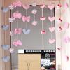 Cortina divisoria de dormitorio de doble cara con diseño de corazón de niña Cortina para puerta de baño y cocina Cortina decorativa de accesorios para muñecas del hogar Cortina de jardín de infancia