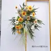 Flores Artificiales de Boda Accesorios Flores de Simulación para Guiar el Camino Soporte de Fondo para Flores Flores de Esquina Pantalla Geométrica de Hierro Forjado Ventana de Exhibición de Flores Colgantes