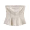 Atacado de Roupas Femininas Europeias e Americanas Transfronteiriças do Aliexpress Novo Estilo da Primavera de 2025 Conjunto Strapless Bordado Color-Blocking