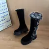 Nuevas Botas de Nieve Elegantes y Adelgazantes para Mujer, Botas Largas de Invierno, Tendencia Nicho 2025 Diseño Retro con Forro Polar Añadido y Diseño Engrosado