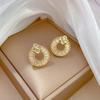 [Acero de Titanio] Anillo Collar Aretes Set Trébol de la Suerte Lujo Ligero Micro-incrustado Personalidad Elegante Banquete Combinación Collar de Oreja