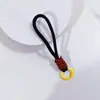 Cordão para Celular de Corda de Algodão Trançado à Mão Pingente de Zíper para Bolsa de Chave do Carro Pingente de Pulseira Anti-Perda Corda Colorida