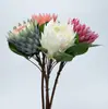 Flores Artificiales, Flores de Boda de Alto Nivel Flocadas para Escenario Exterior, Flores Secas para el Hogar, Cardo Pluma de Fénix, Emperador