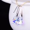 Nuevos pendientes de moda 2023, temperamento, alta calidad, oro rosa, pendientes de cristal para mujer, pendientes de gota de agua color champán, venta al por mayor