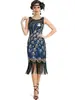 Vestido de lentejuelas y flecos de pavo real estilo Gatsby de los años 20 Vestido Retro para Actuación en Escenario Vestido Europeo y Americano para Fiesta y Banquete