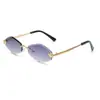 Gafas de sol metálicas con cabeza de leopardo para hombre sin montura con diamantes personalizadas de moda para mujer nuevas gafas de sol para el sol transfronterizas europeas y americanas