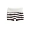 Shorts de Punto Rayados Color Block Estilo Americano Chica Picante Deseo Puro Diseño de Nicho 2026 Primavera Nuevos Pantalones Cortos Ajustados para Mujeres Menudas