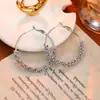 Argola de Orelha Widney Agulha de Prata 925 Super Brilhante Moda Tendência Leve Luxo Elegante Francesa Versátil Simples Plana para Bom