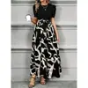 Vestido Floral Elegante e Fashionável de Cintura Alta para Mulheres Europeias e Americanas - AliExpress Cross-border