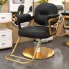 Silla de Barbería de Acero Inoxidable, Elegante y Giratoria, Silla de Corte de Pelo Ajustable en Altura, Especializada para Salones de Peluquería, Taburete para Permanente y Tinte de Peluquería