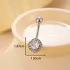Joia Europeia e Americana Nova para Piercing no Umbigo Aço Inoxidável Pingente Redondo de Zircônia Argola para Piercing no Umbigo Joia para Mulheres