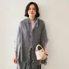 Cachecol de Cashmere Feminino 100% Cashmere Puro Outono Inverno Versátil Borda com Franjas Cor Sólida Quente Malha Protetor de Pescoço Cachecol