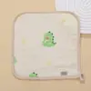 Toalla facial de colgar para niños crepé toalla babero para bebé toalla de lavado para baño de bebé toalla cuadrada de gasa de cuatro capas