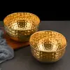 Cuenco martillado de acero inoxidable estilo coreano, cuenco de ensalada creativo profundo, adecuado para bares, KTVs, fruteros y cocina casera, también se puede usar como batidor de huevos