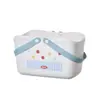 Cesta de almacenamiento de plástico para baño, cesta de ducha portátil, cesta para lavar con drenaje, gran capacidad para uso en dormitorio, alto valor estético