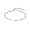 Pulseira de Prata Esterlina S925 com Lantejoulas Laterais de Camada Dupla para Mulheres Design de Nicho da Ins Estilo Japonês e Coreano Doce Melhor Amiga do Estudante