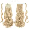 Venta al por mayor del fabricante Comercio exterior Estilo europeo y americano Velcro Cola de caballo larga y rizada Peluca para mujer Pieza de cabello de cola de caballo de fibra de alta temperatura en stock