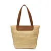 Bolsa de Palha Trançada Feita à Mão Nova Primavera Verão Bolsa de Mão Versátil Bolsa de Praia Original Contagem Alta Estrutura de Palha de Ponta