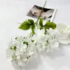 Transfronteiriça Novo Produto Artificial 2 Cabeças 3D Madeira Hortênsia Decoração de Mesa Layout de Hotel Design Floral Falso Flores Secas Artificiais