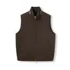 Estilo Old Money Italiano Outono Novo Moda Masculina Fashionável Individual de Alta Qualidade Versátil Casual Gola Alta Jaqueta Colete sem Mangas