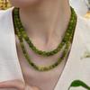 Novo Colar de Ágata Verde Oliva Estilo Chinês Contas Leve Luxo Nicho Elegante Celebridade da Internet Corrente para Clavícula Corrente de Colar de Ágata Verde Verde