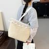 2025 Nueva Moda Color de Contraste Mezclilla Encaje Bordado Letra Casual Casual Bolso Tote de Gran Capacidad Bolso de Hombro