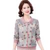 Blusa Elegante de Primavera y Otoño para Mamá, Manga Larga, Cuello Fino, Camiseta 2024 Nueva Ropa de Primavera para Mujeres de Mediana Edad y Mayores