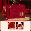 Caja de Dinero de Regalo de Alta Gama para 100,000 en Dinero de Compromiso, 200,000 en Dote, Caja Roja de Terciopelo para Dinero de Boda