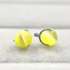 Brincos de titânio ASTMF-136 com três garras e pedra olho de gato G23 titânio três garras joias para piercing corporal pregos de lábio