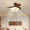 Lámpara Ventilador de Techo para Dormitorio Estilo Francés Mediados de Siglo 2025 Nuevo Retro Color Nogal Estilo Wabi-Sabi Lámpara Integrada Ventilador para Restaurante