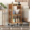 Estante de almacenamiento de bambú simple para apartamento pequeño, mesa de centro para el hogar, carrito de té móvil, gabinete de almacenamiento de té de piso con cajón
