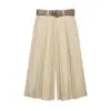 Fabricantes Mayoristas de Ropa para Mujer Transfronterizos Primavera 2026 Nuevo Estilo Europeo y Americano Pantalones de Pierna Ancha Elegantes y Sencillos con Cinturón