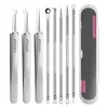 Set de Agujas para Acné de Acero Inoxidable Pinza para Acné No. Pinzas para Espinillas de 5 Celdas Aguja para Acné Herramienta de Belleza Clip de Célula