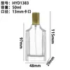 Botellas de Perfume en Stock 50/100ml Tapa a Presión Transparente de Vidrio Botellas Vacías con Tapa Galvanizada y Cabezal de Spray, Botellas Dispensadoras de Perfume al por Mayor