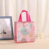 Bolsa de Mão Não Tecida com Estampa de Bolinhas Coloridas Criativas Transfronteiriça Sacola de Presente para Festa de Feriado Sacola de Compras de Roupas