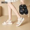 Zapatos de Mujer Dadong Sandalias Deportivas 2024 Verano Nuevo Estilo Casual Tacón Medio Plano Velcro Puntera Abierta