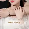 Pulsera de Pareja Sol y Luna Crepuscular para Hombre y Mujer Diseño de Nicho Ins Pulsera de Empuje y Tirón Incrustada de Diamantes Anillo Doble de Mobius Cuerda de Mano